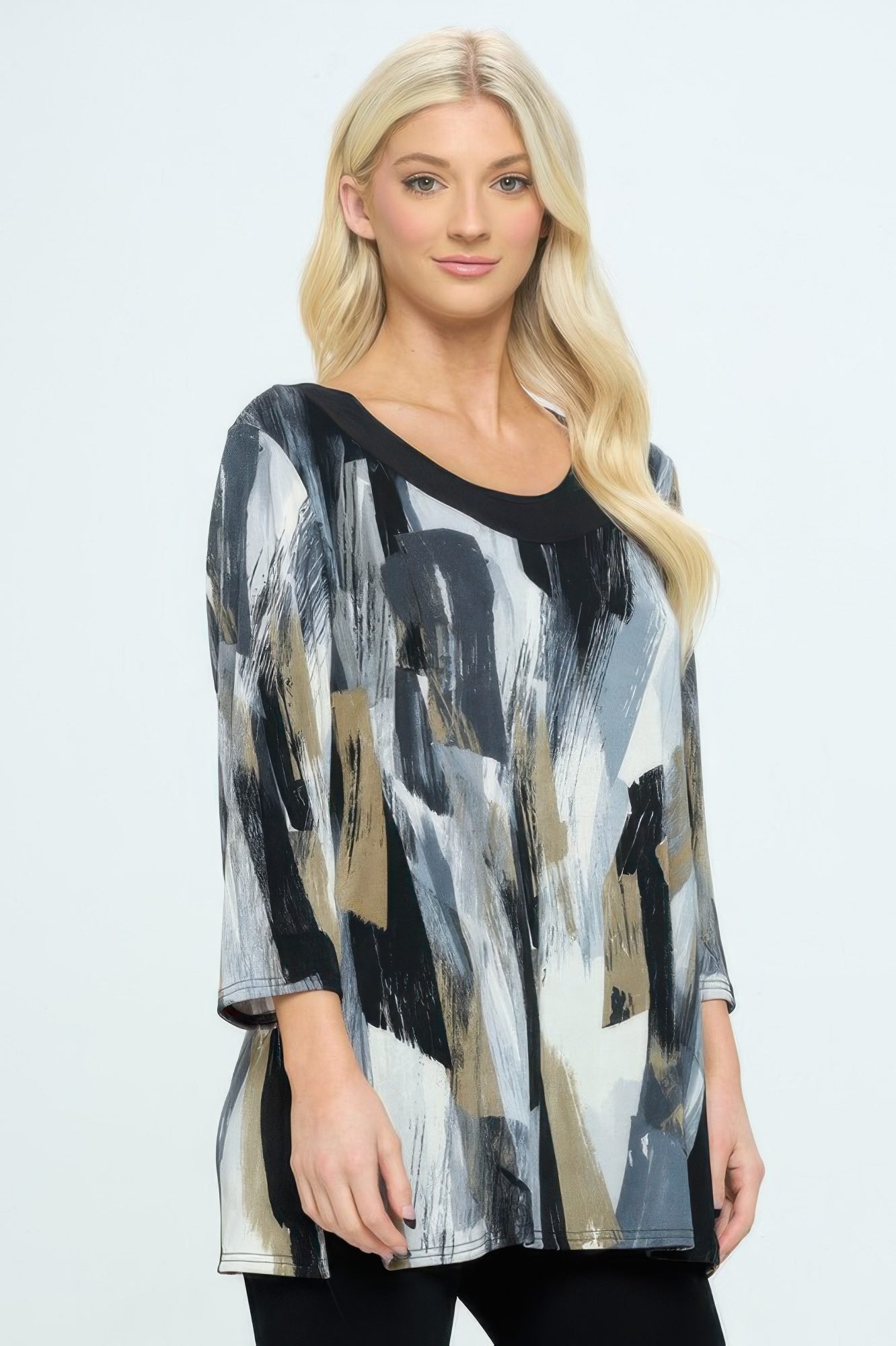 Bns Relaxed Neck Line Contrast Tunic-53628