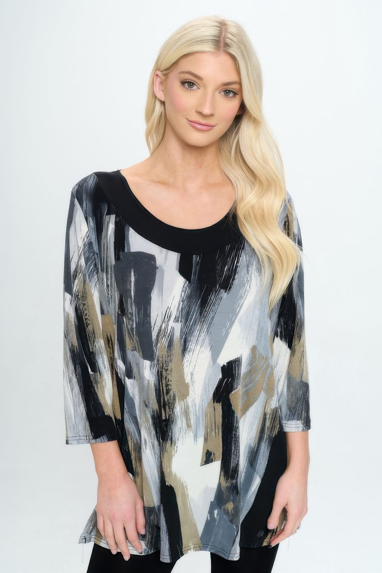 Bns Relaxed Neck Line Contrast Tunic-53628