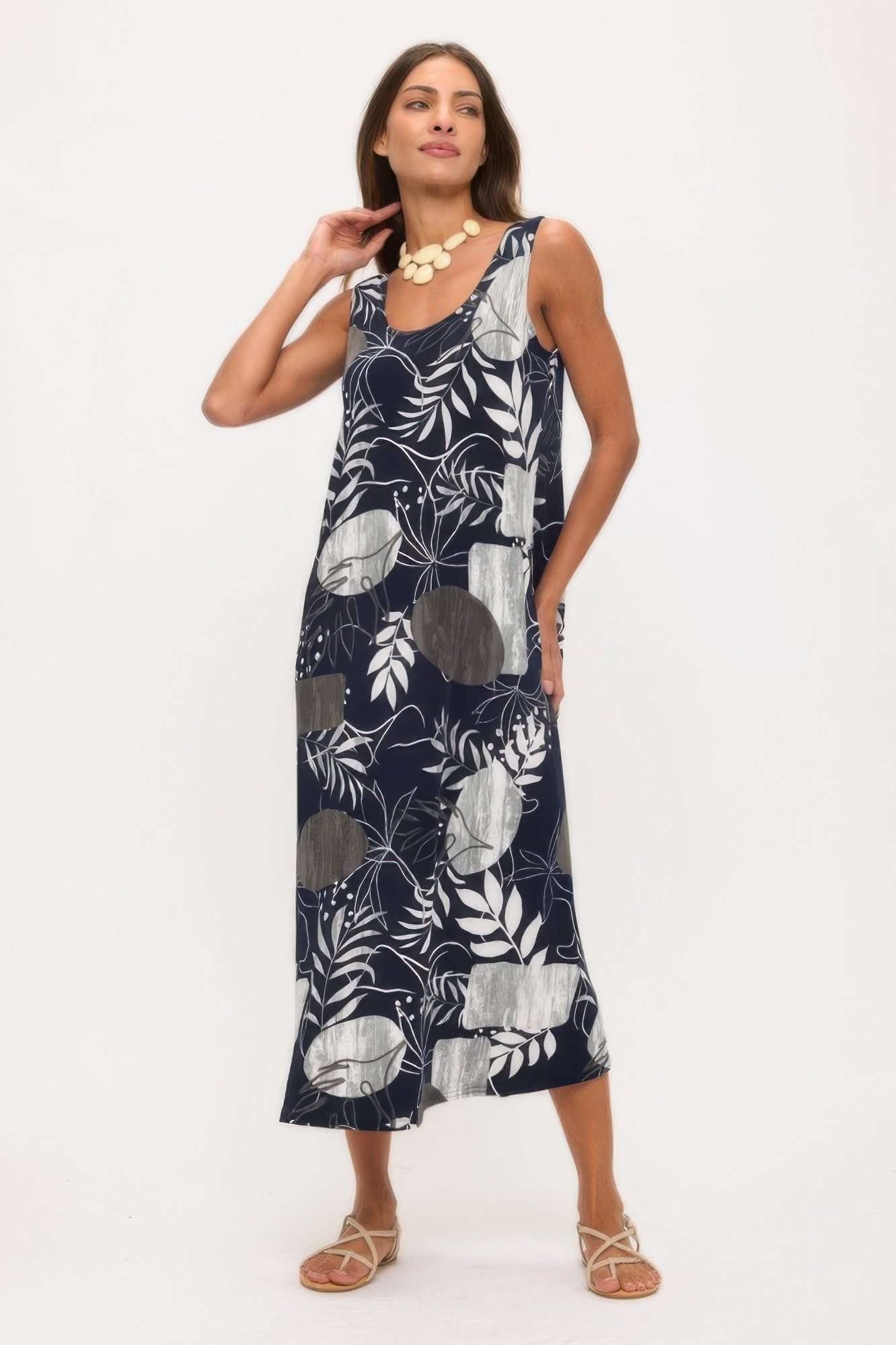 Print Bns Tank Long Dress-53939