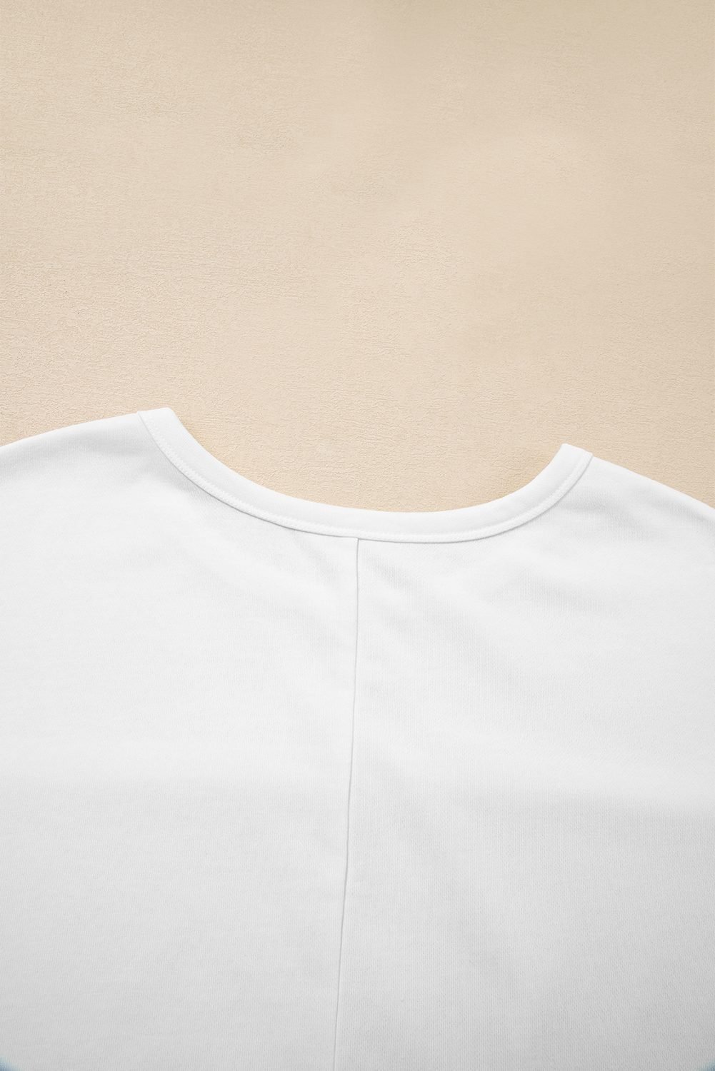 White Textured Raw Seam Plus Size Pullover Top And Drawstring Pants Set