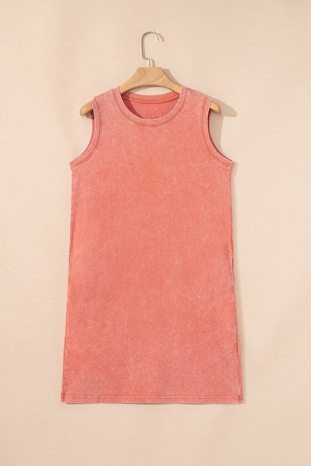Flamingo Mineral Wash Tank Mini Dress With Pockets