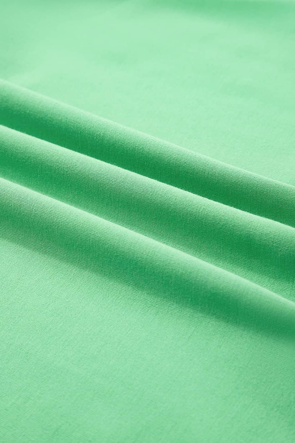 Mint Green V Neck Drop Shoulder Tee And Patchwork Drawstring Shorts Set