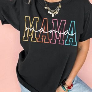 Black Mama Crew Neck Graphic Tee