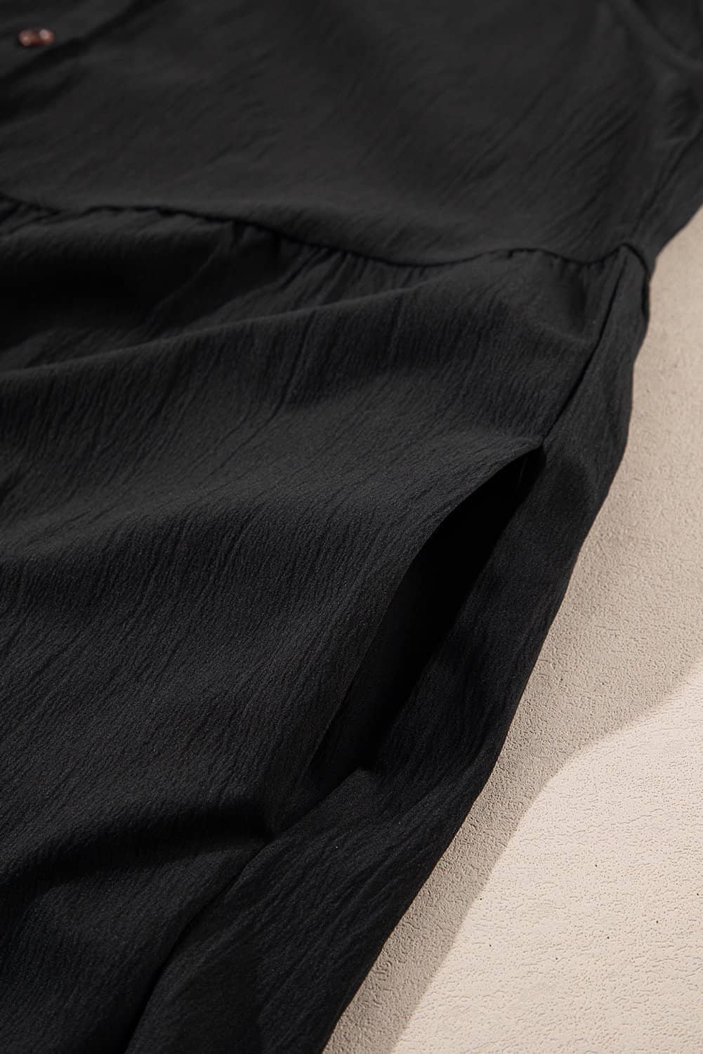 Black Plus Size Sleeveless Button Front Loose Jumpsuit