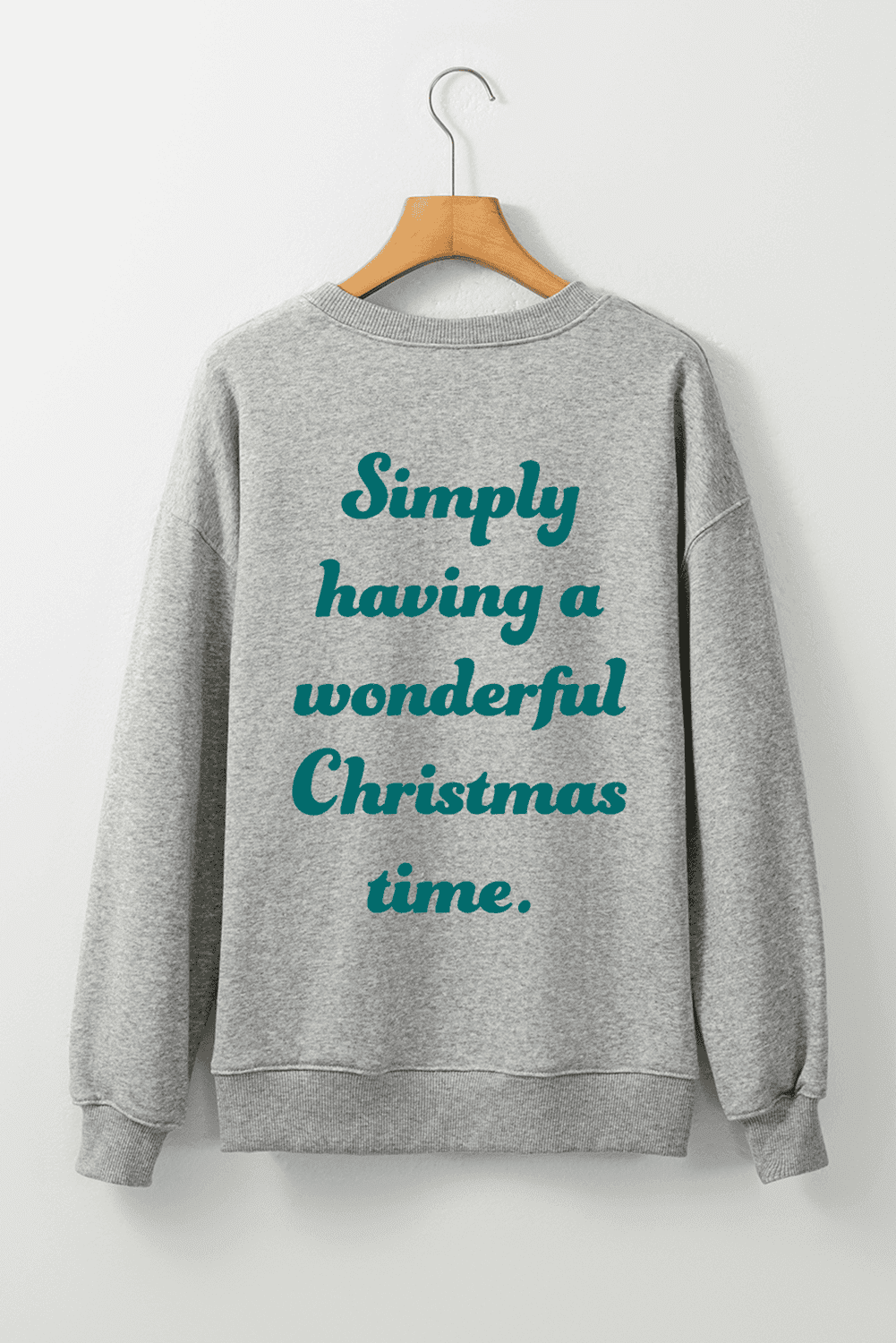 Gray 2-Side Printed Christmas Tree Letter Graphic Sweatshirt