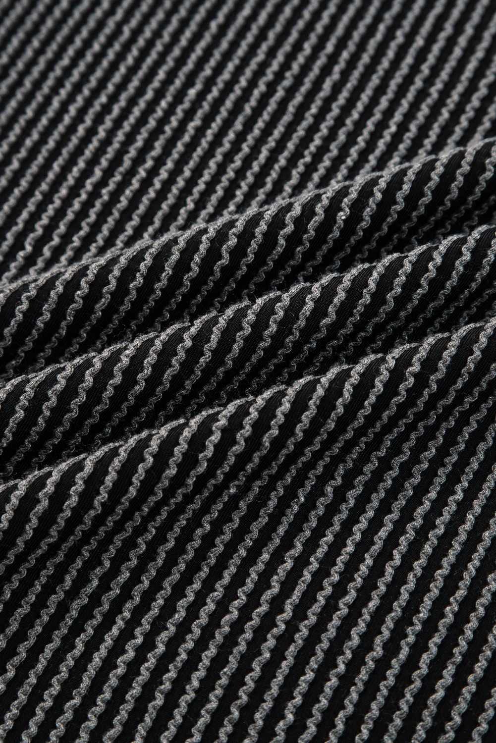 Carbon Grey Twisted Rib Texture Leopard Patchwork Detail 2Pcs Pant Set