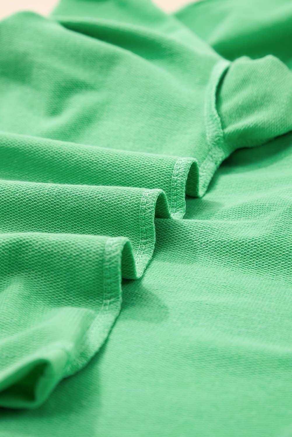 Mint Green V Neck Drop Shoulder Tee And Patchwork Drawstring Shorts Set