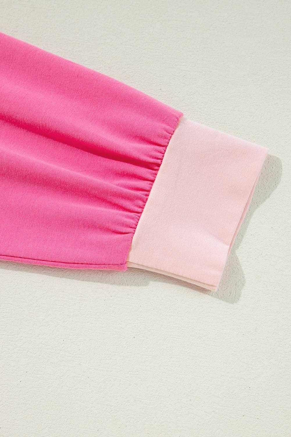 Pink Christmas Sequin Nutcracker Graphic Colorblock Long Sleeve Top