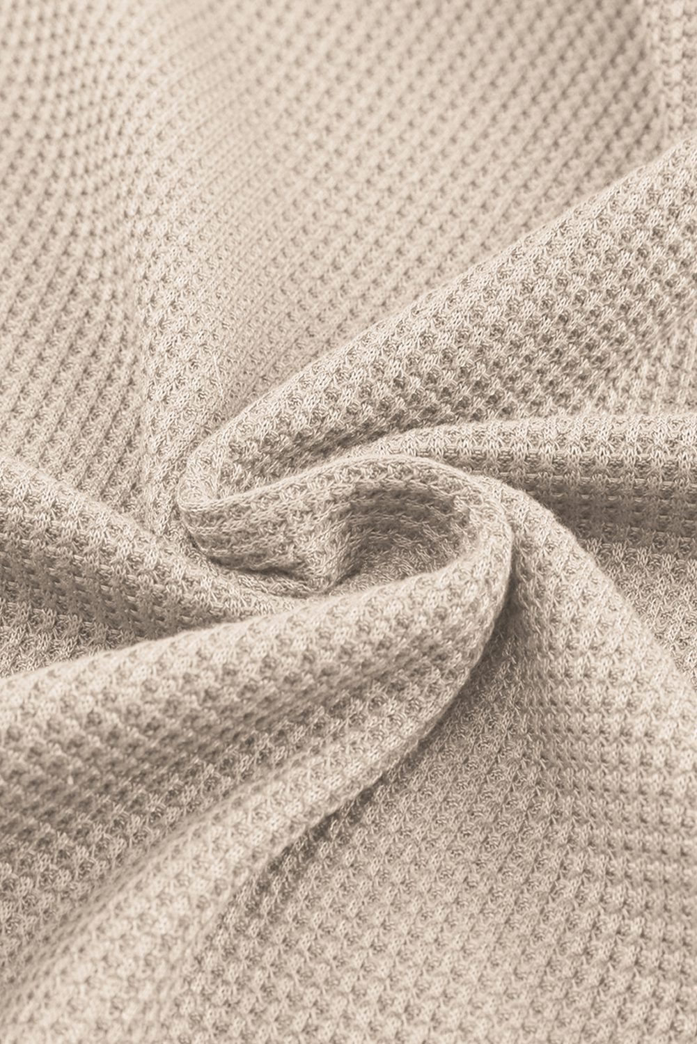 Apricot Textured Round Neck Long Sleeve Top