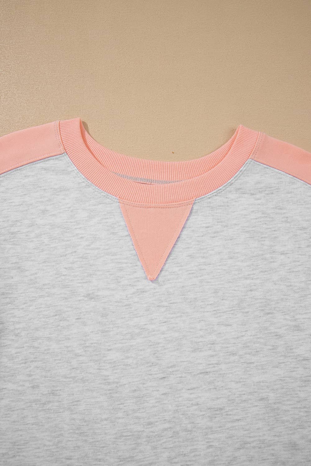 Light Grey Uneven Hem Colorblock Pullover Casual Shorts Plus Size 2Pcs Outfit