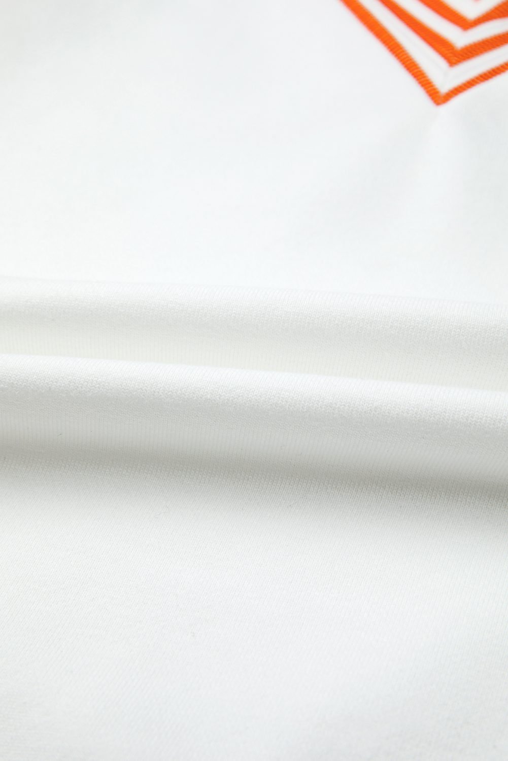 Orange Stripe V Neck Drop Shoulder Patchwork Long Sleeve Top