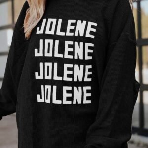Black Jolene Ribbed Corded Oversized Sweatshirt