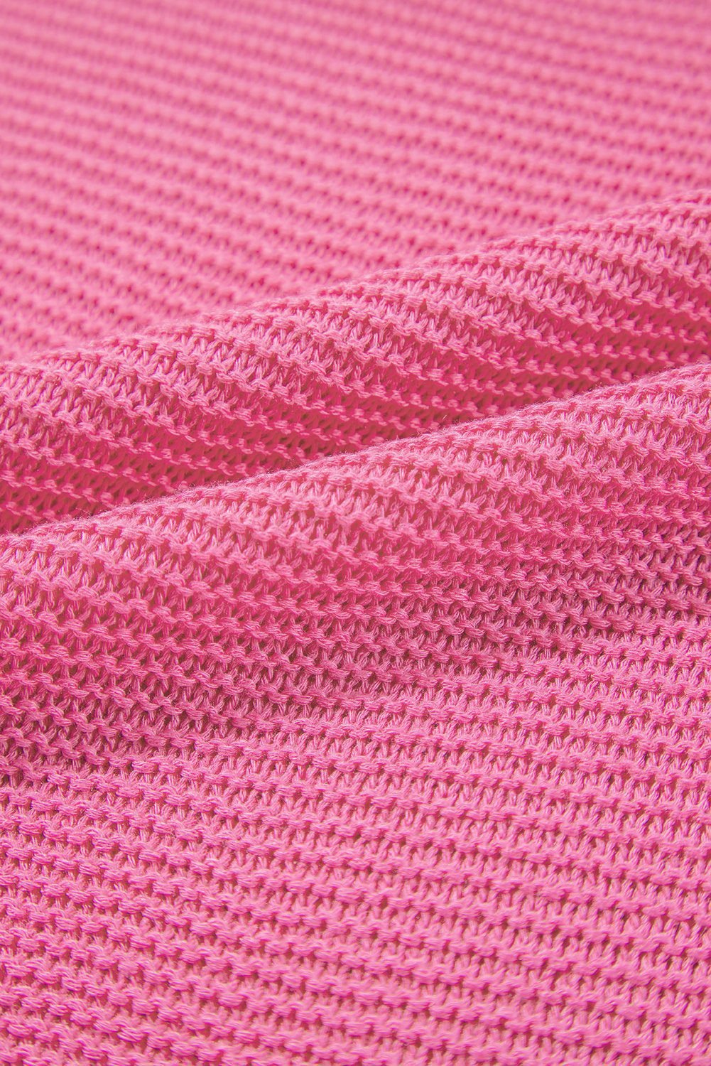 Sachet Pink Solid Color Sweater Tee With Side Slits