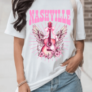 White Nashville Guitar Graphic Music Festival T Shirt