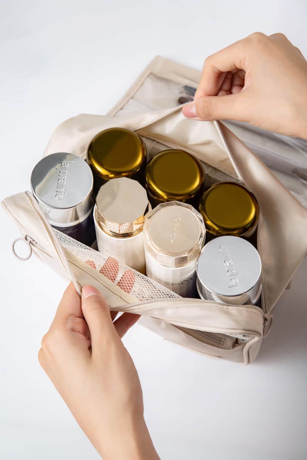 Apricot Multi-Functional Make Up Organizer Travel Toiletry Bag