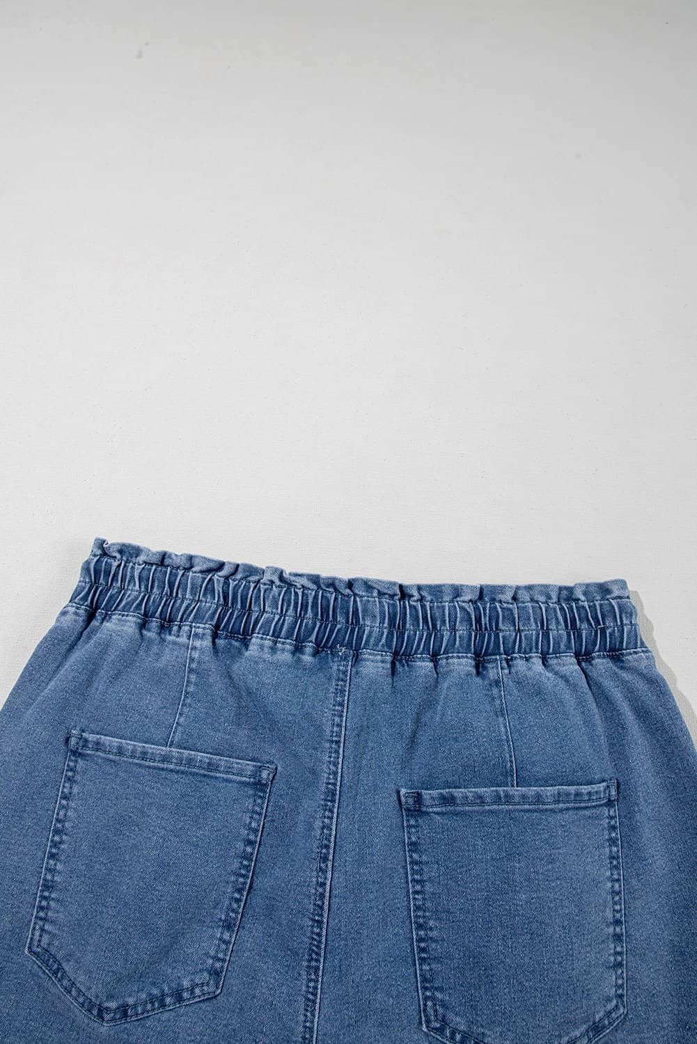 Ashleigh Blue Drawstring High Waist Casual Denim Shorts With Pockets