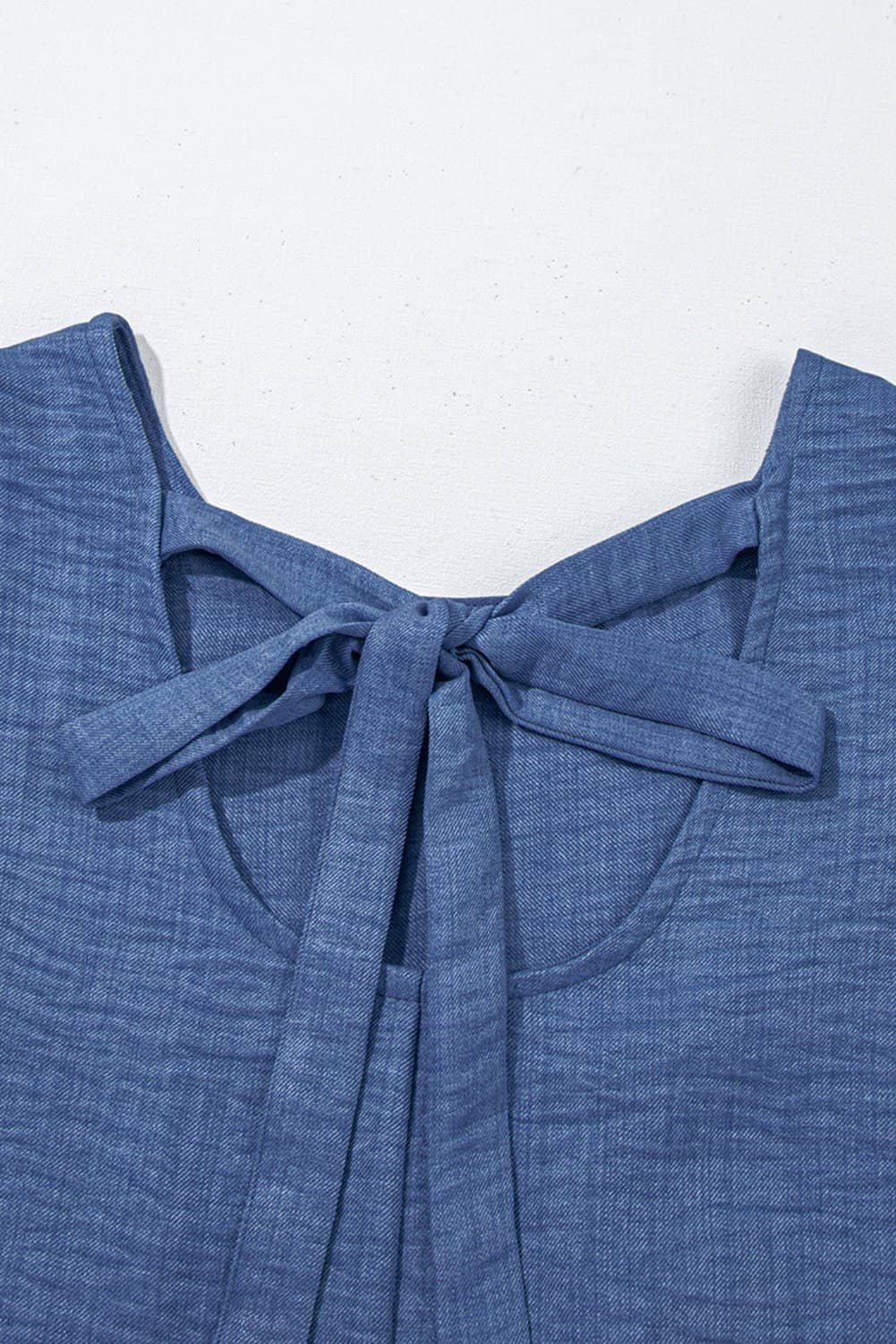 Ashleigh Blue Knot Scoop Back Ruffle Hem Sleeveless Mini Dress