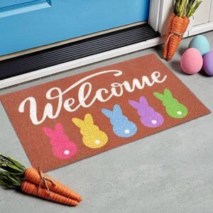 Chestnut Colorful Bunny Printed Entrance Mat