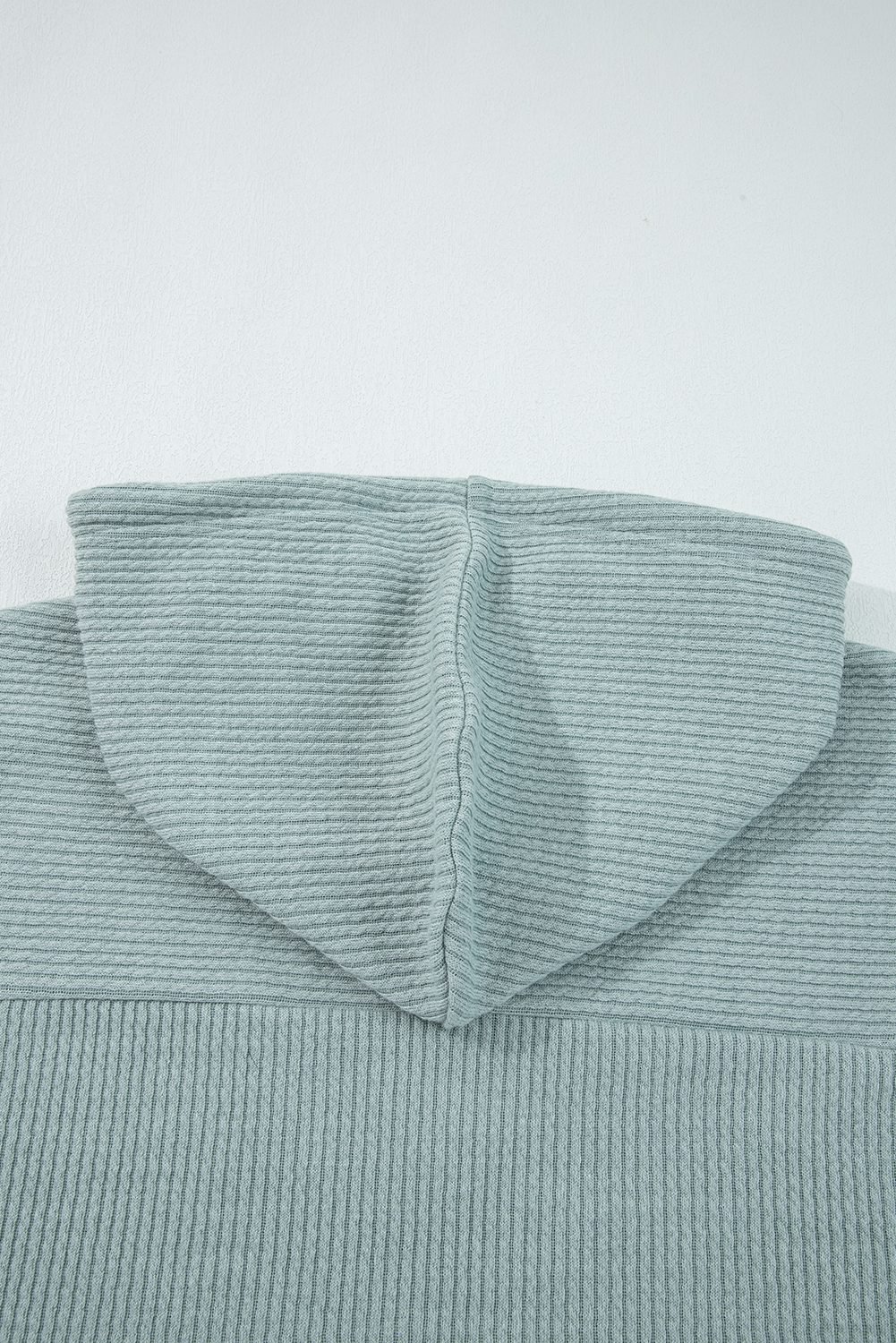 Clearly Aqua Ribbed Drop Shoulder Knit Hoodie
