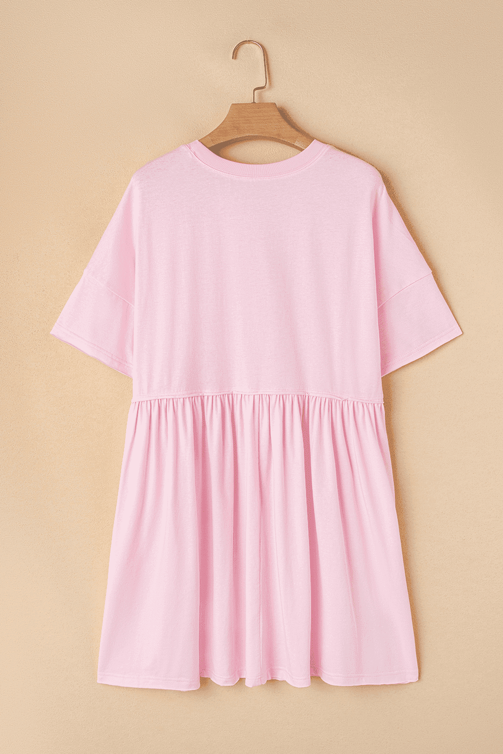 Light Pink American Flag Inspired Sequin Disco Ball Patched Shift Mini Dress