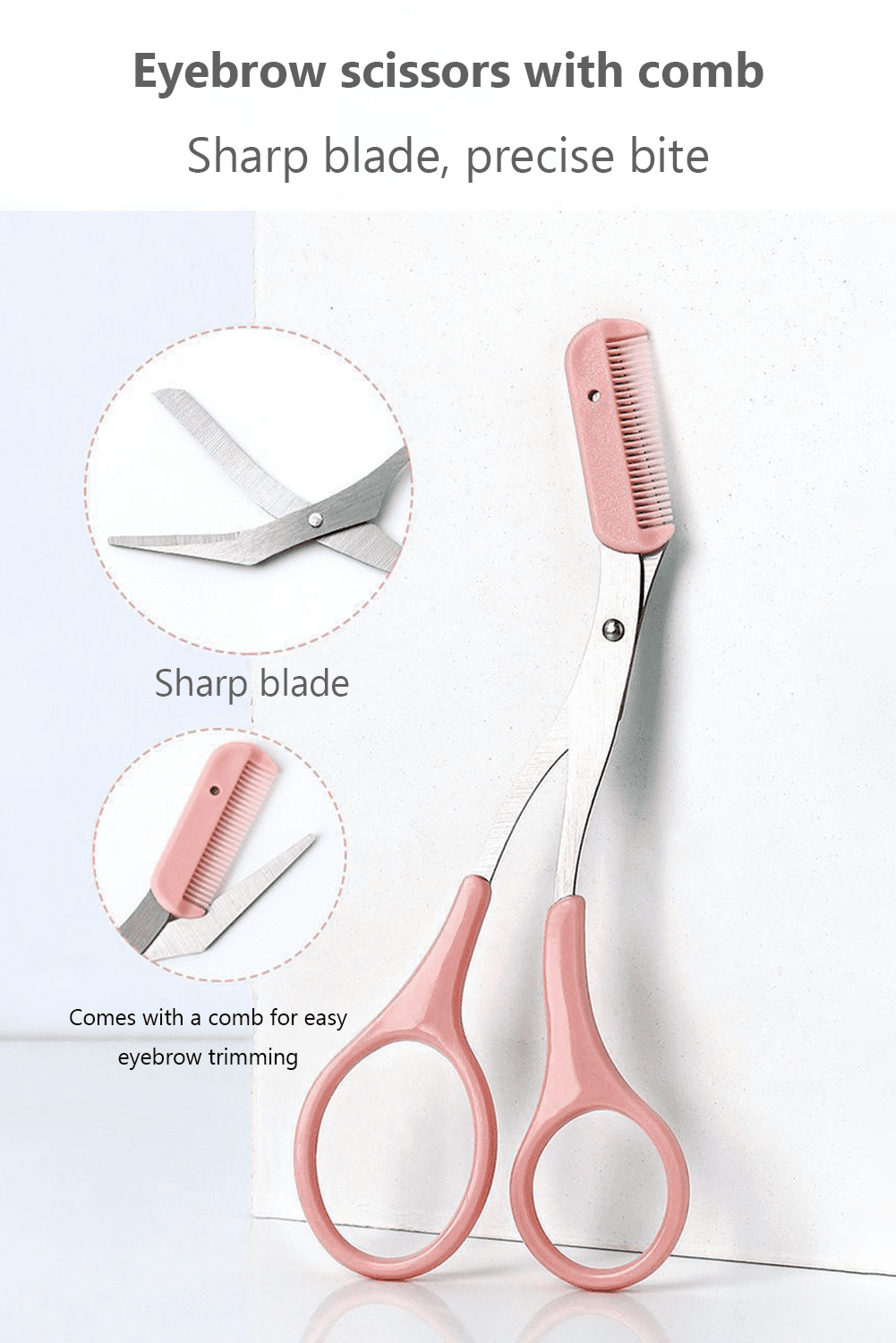 Light Pink 2Pcs Eyebrow Trimming Tool Set