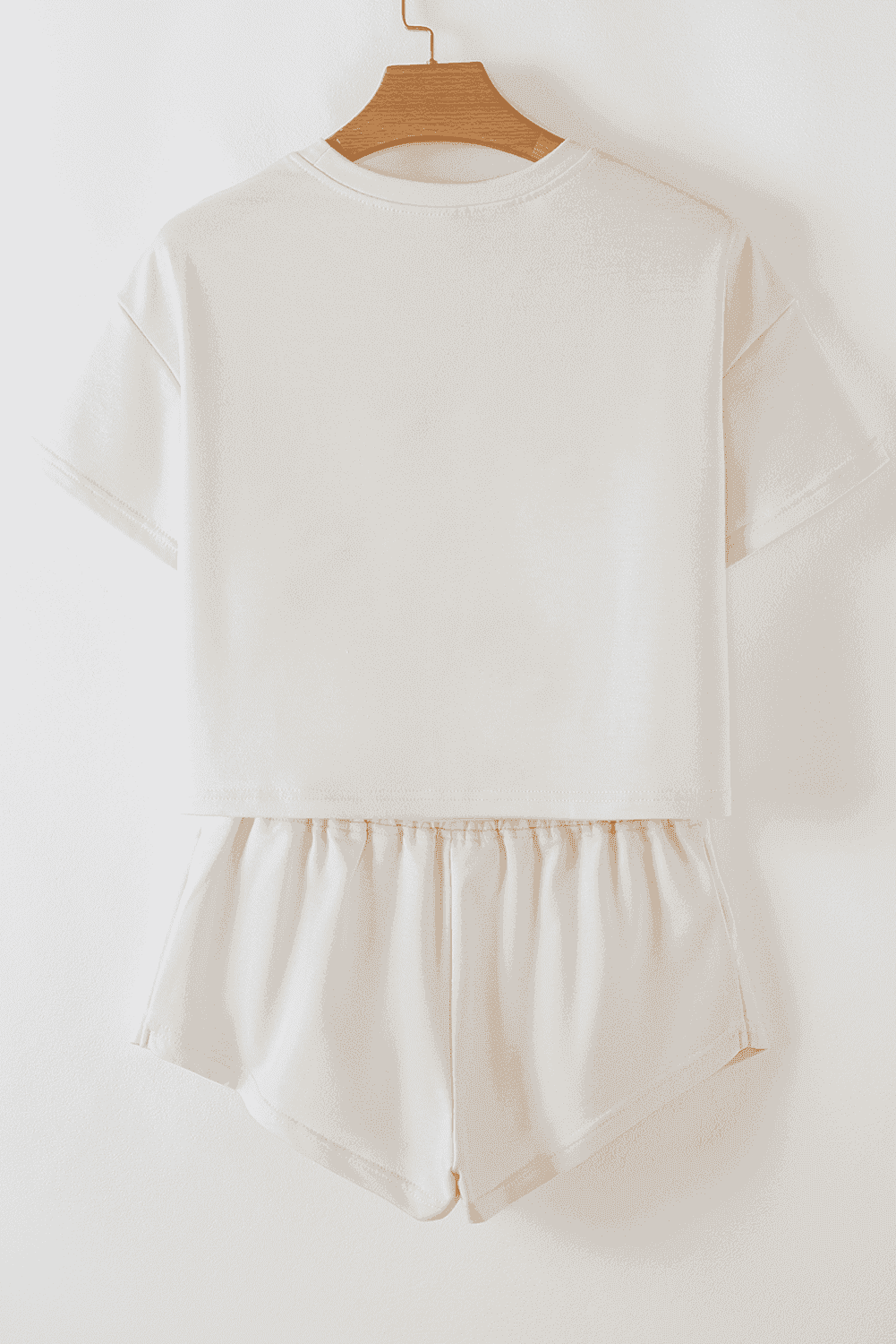 Beige Cow With Bows Cropped Tee And Skort Set