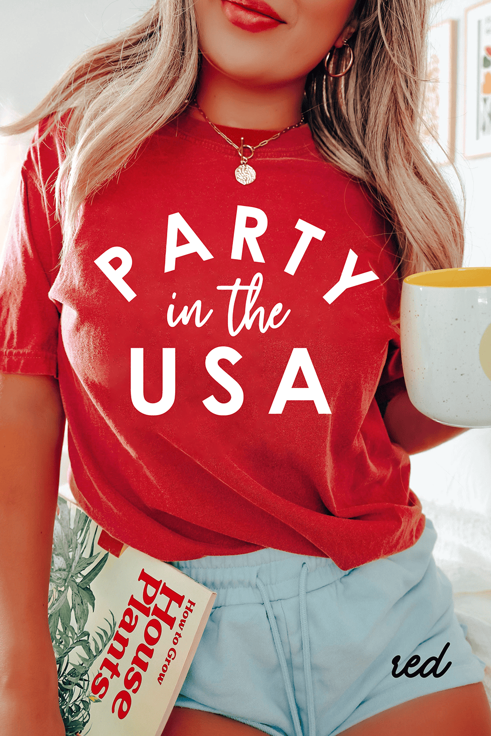 Red Party In The Usa Printed Independence Day T Shirt