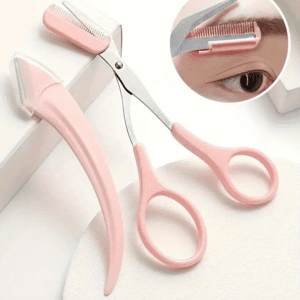 Light Pink 2Pcs Eyebrow Trimming Tool Set