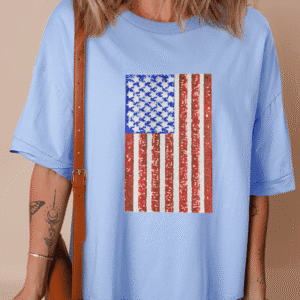Myosotis Sequined American Flag Dropped Shoulder T Shirt