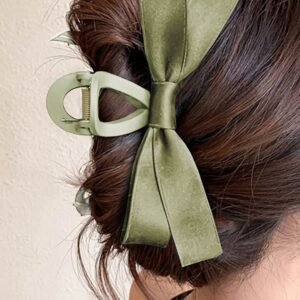 Mist Green Bow Decor Large Hair Claw Clip