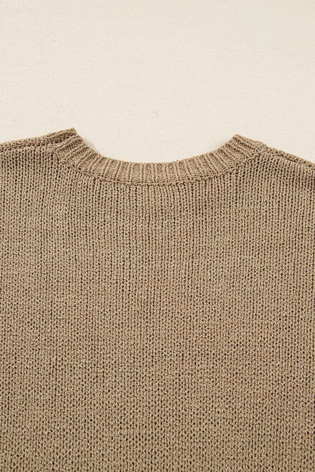 Pale Khaki Oversize Drop Shoulder Slouchy Sweater Dress