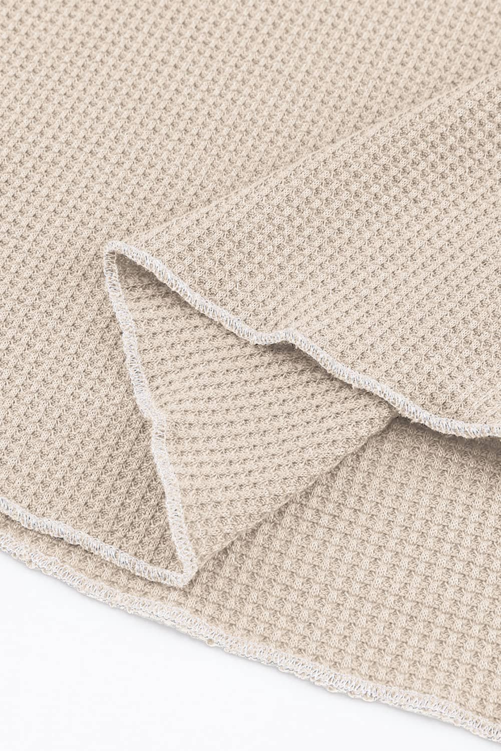 Apricot Textured Round Neck Long Sleeve Top