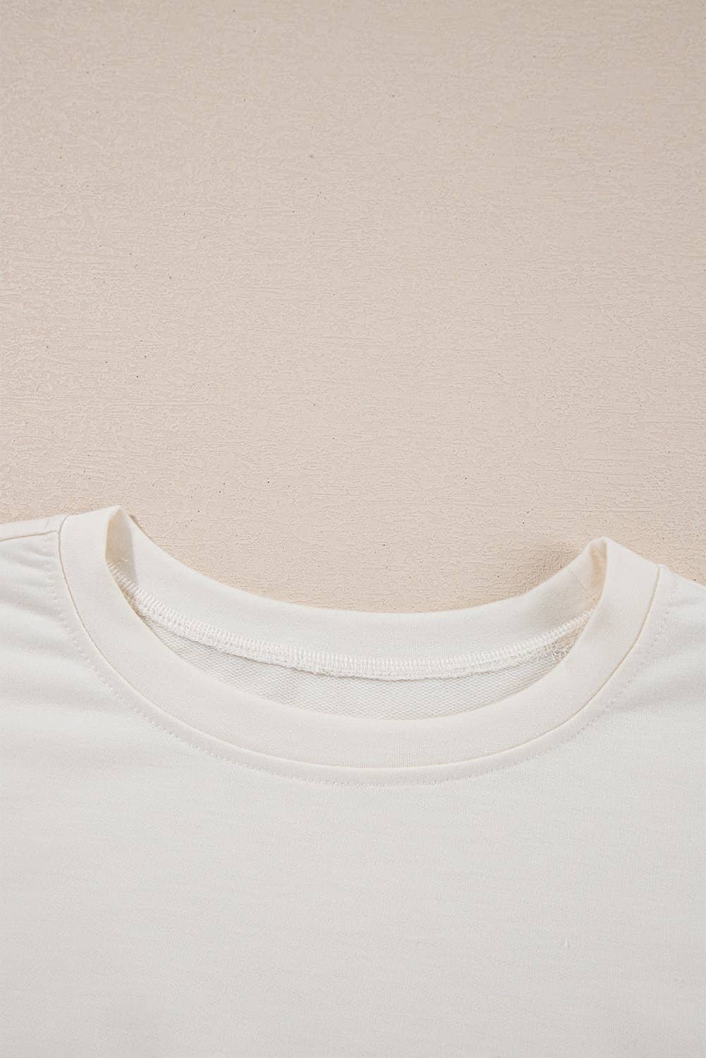 Beige 2Pcs Cropped Tee And Ruffle High Waist Skort Set