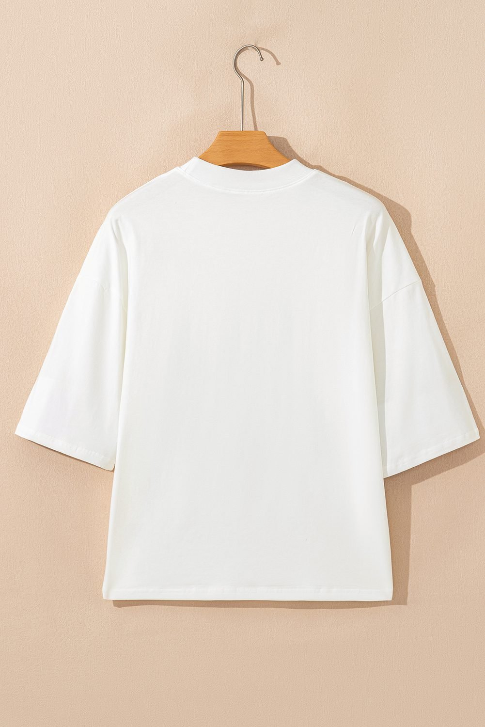 Beige Game Day Slogan Printed Half Sleeve Oversize T Shirt