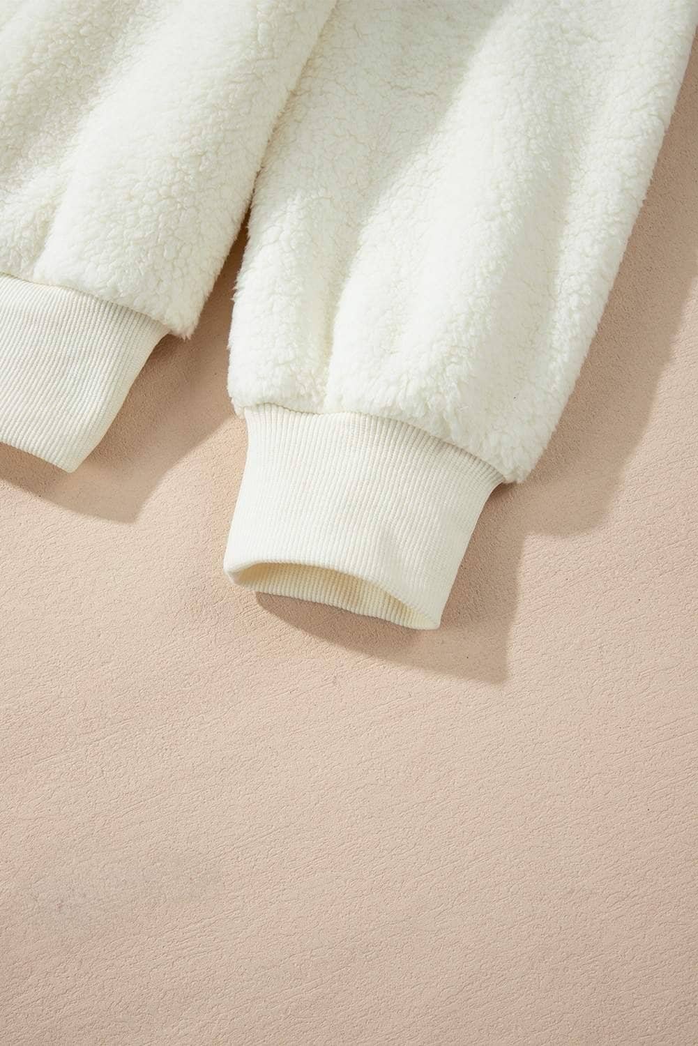 Beige Sherpa Howdy Patched Pullover Sweatshirt