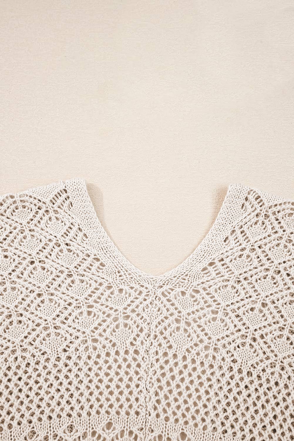 Jet Stream Mix Pattern Hollowed Knit Open Front Cardigan