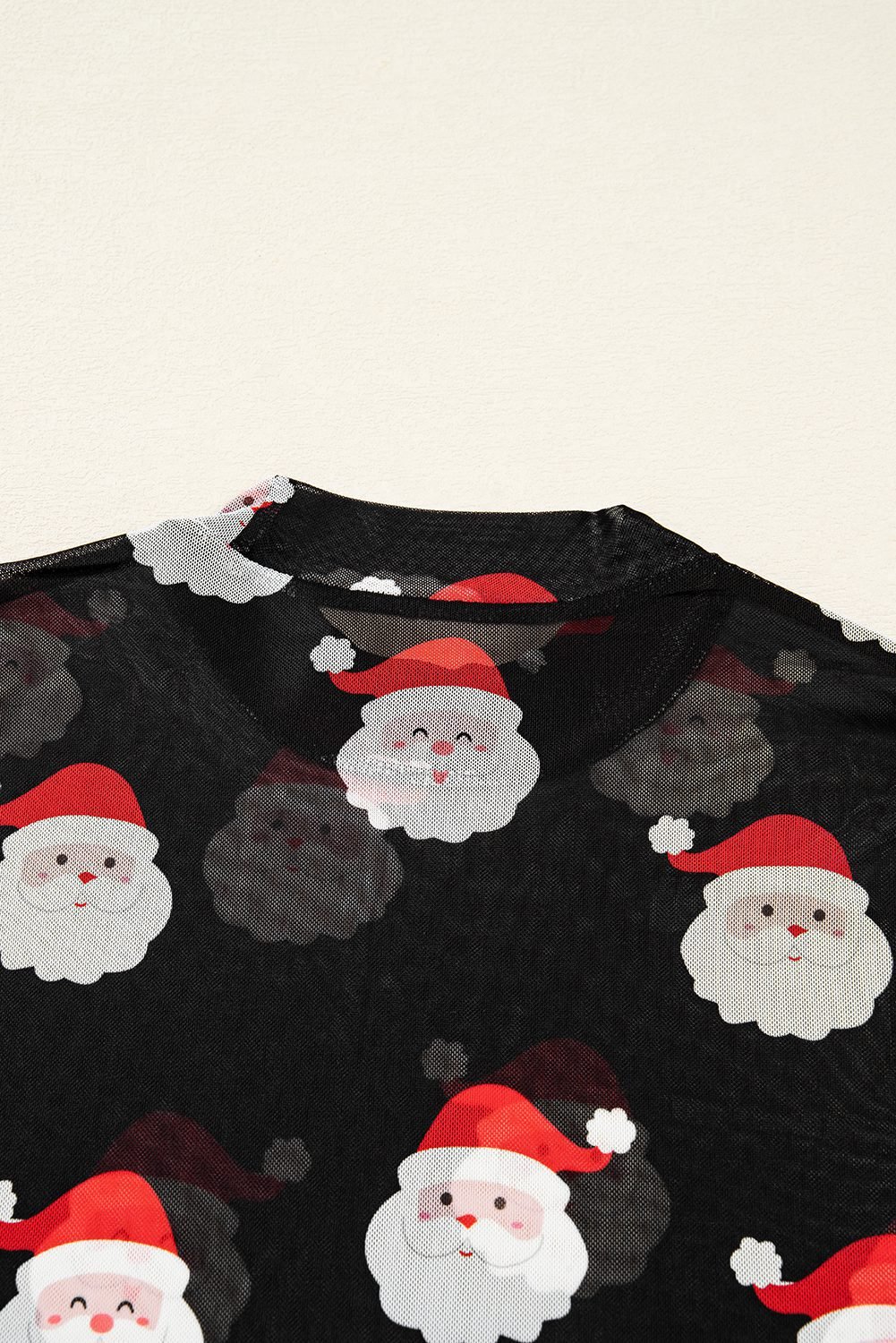 Black Christmas Fashion Print Slim Fit Long Sleeve Top
