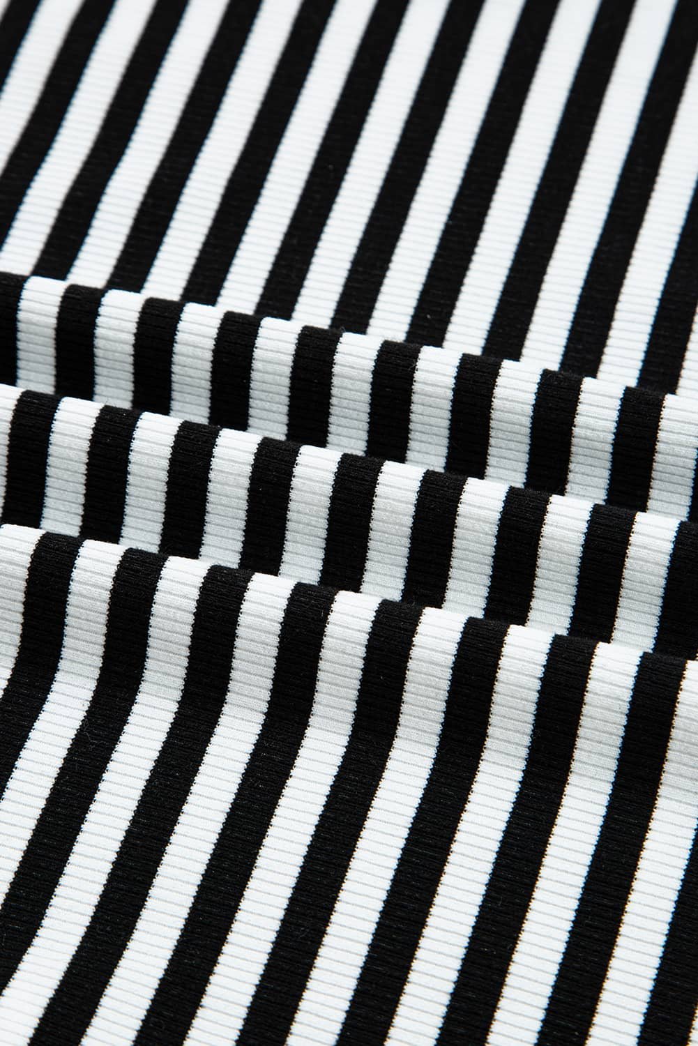 Black Stripe Double-Layer Cold Shoulder Long Sleeve Top