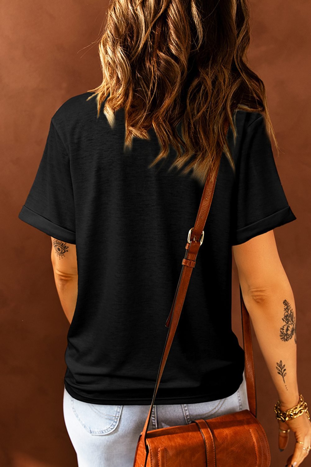 Black Thanksgiving Pray Cross Pumpkin Graphic Cotton Blend Tee