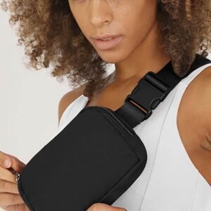 Black Waterproof Zipped Crossbody Chest Bag 20*5*14Cm
