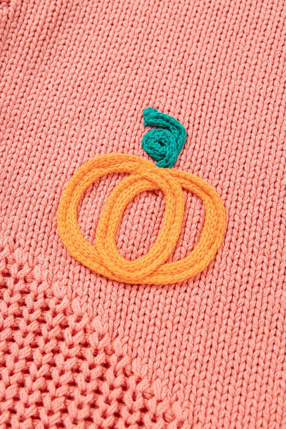 Blossom Pumpkin Embroidered Thanksgiving Holiday Sweater