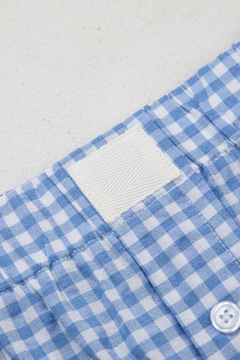 Blue Red Plaid Gingham Printed High Waist Shorts