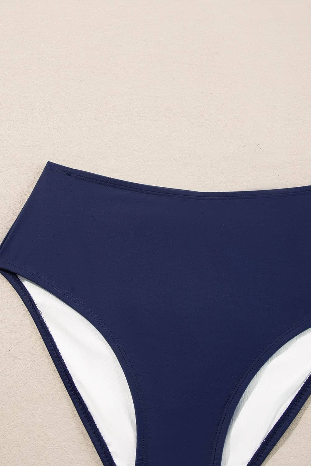 Blue Stripe Drawstring Tummy Control Mix-And-Match 2Pcs Tankini Swimsuit