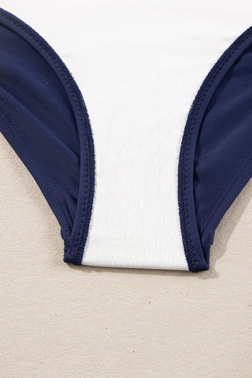 Blue Stripe Drawstring Tummy Control Mix-And-Match 2Pcs Tankini Swimsuit