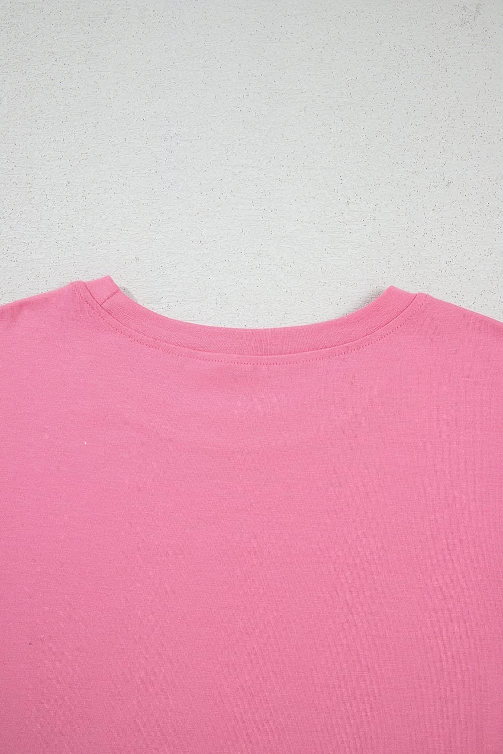 Bonbon Braided Cap Sleeve Crew Neck T Shirt