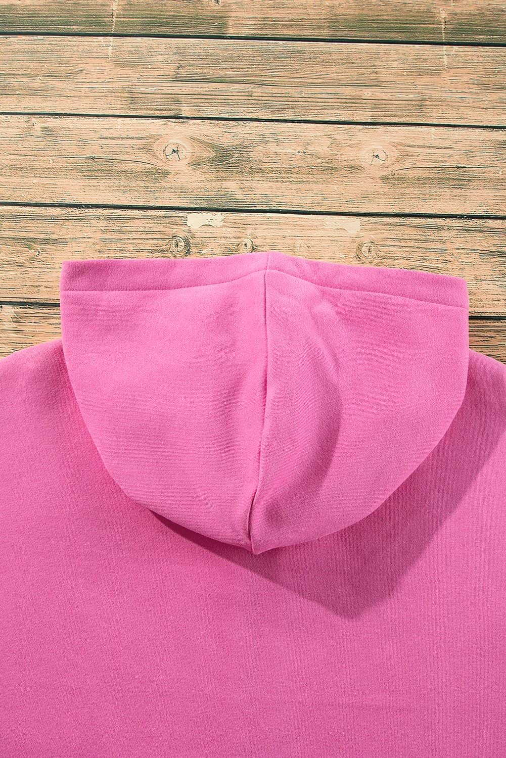 Bonbon Fleece Lined Half Zipper Kangaroo Pockets Loose Hoodie