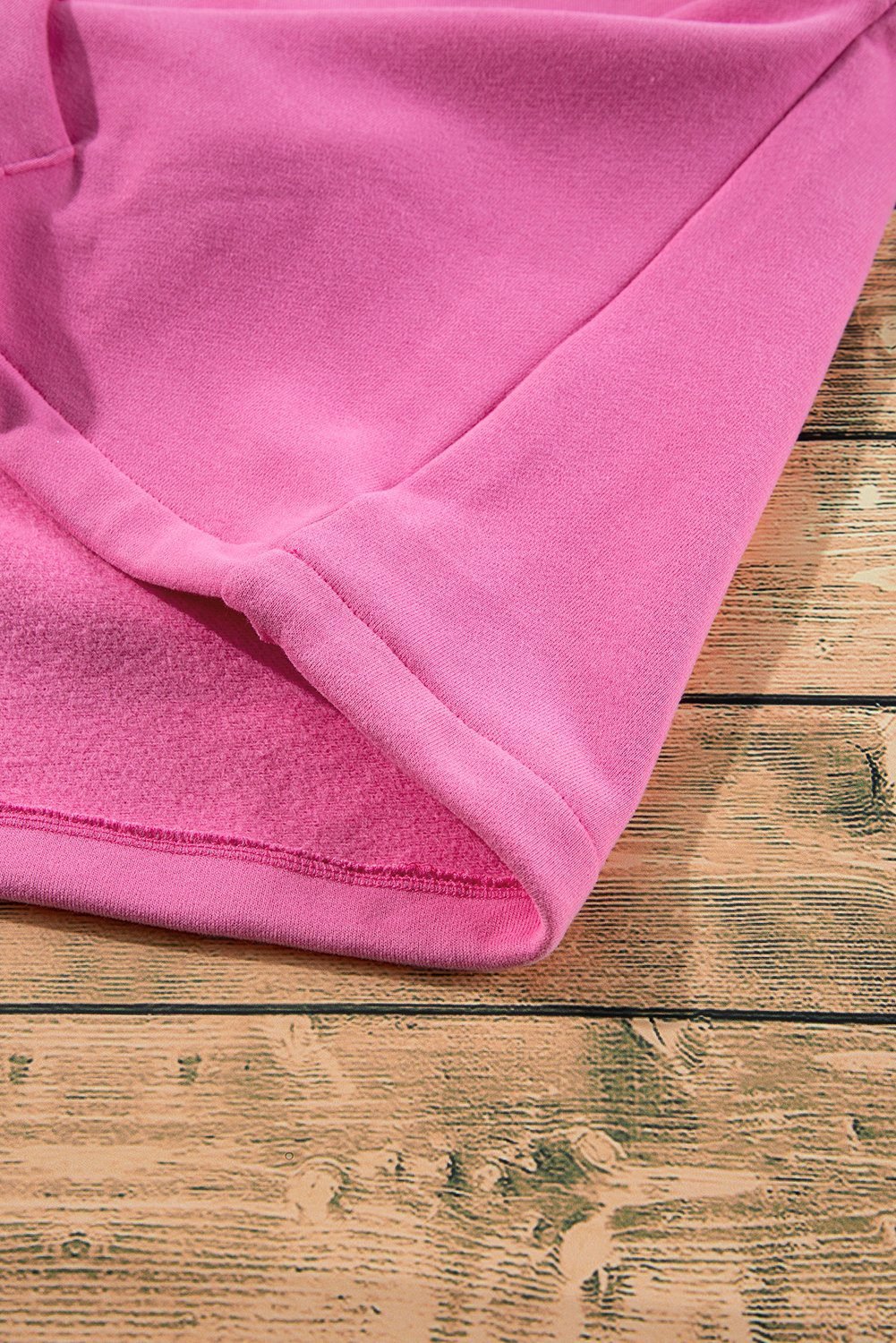 Bonbon Fleece Lined Half Zipper Kangaroo Pockets Loose Hoodie