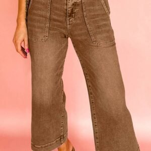 Breen Cropped High Rise Wide Leg Jeans