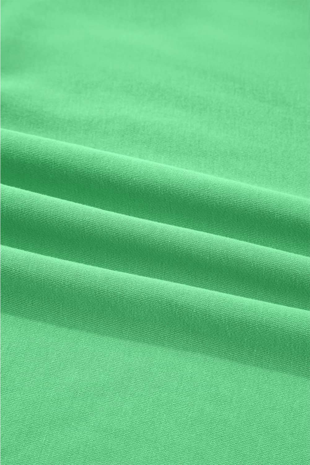 Bright Green Drop Shoulder Puff Sleeve Crop Pullover Drawstring Wide Leg Pants Set