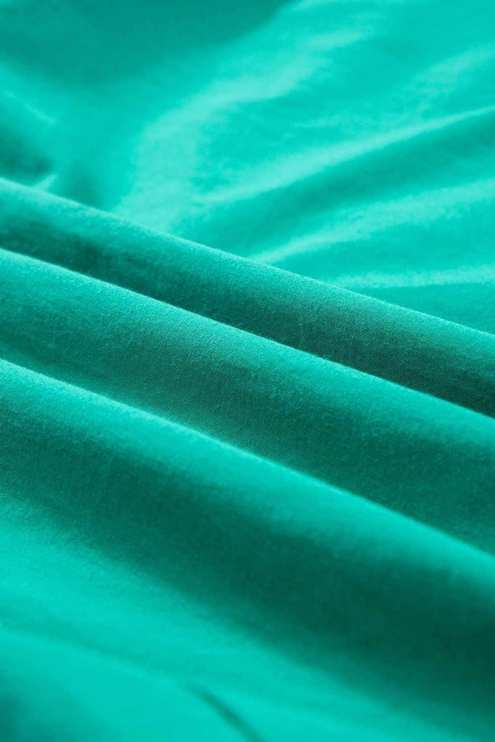 Bright Green Shirred Ruffle Sleeve Button Up Short Dress